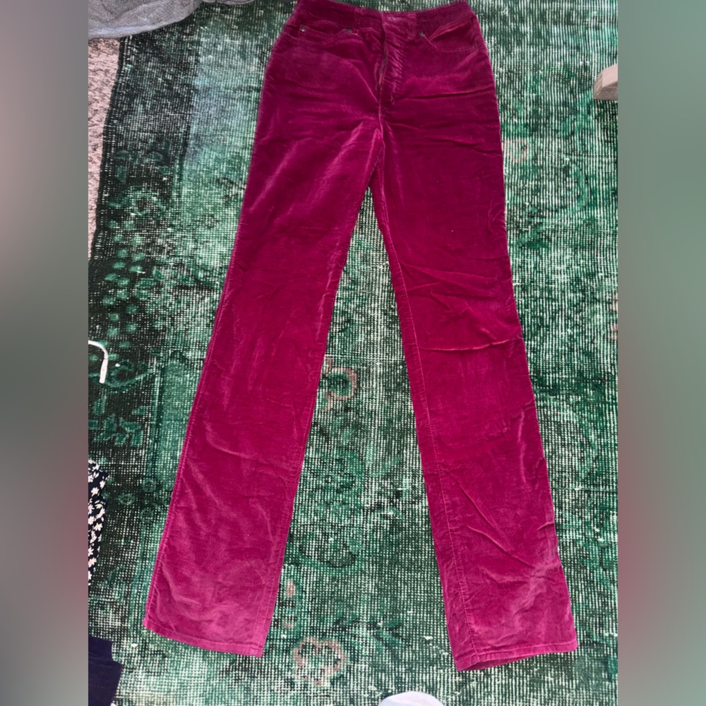 Vintage Velvet Jeans in Rich Burgundy